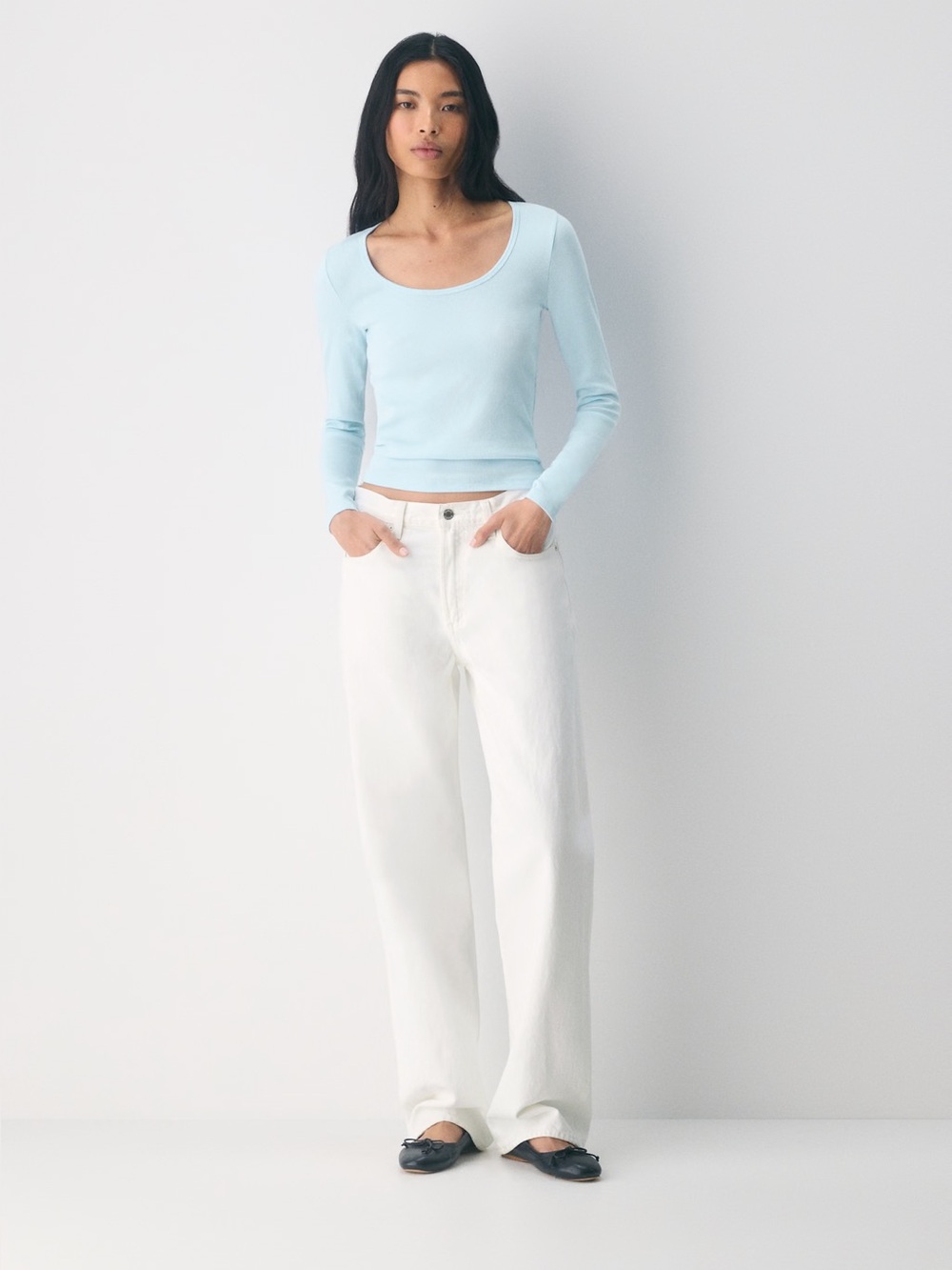 Aritzia HomeStretch Rib Equalizer Longsleeve in Villa Blue - S